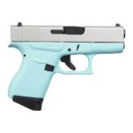 Glock 43 Robins Egg Blue 9mm Luger 3.39in Cerakote Shimmering Aluminum Pistol – 6+1 Rounds