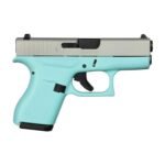 Glock 42 Robins Egg Blue 380 Auto (ACP) 3.26in Cerakote Shimmering Aluminum Pistol – 6+1 Rounds
