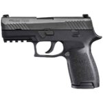 Sig Sauer P320 w/ Night Sights 9mm Luger 3.9in Black Nitron Compact Pistol – 10+1 Rounds – State Compliant