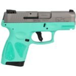 Taurus G2S 9mm Luger 3.26in Stainless/Cyan Pistol – 7+1 Rounds