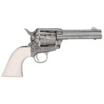 Taylor’s & Company 1873 Cattleman Outlaw Legacy 357 Magnum 4.75in Nickel Engraved Revolver – 6 Rounds